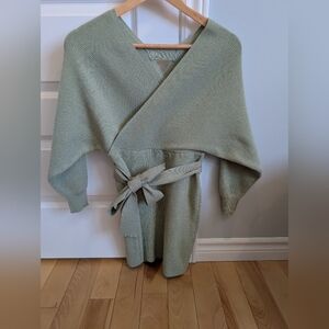 Elegant Green Wrap Mini Dress